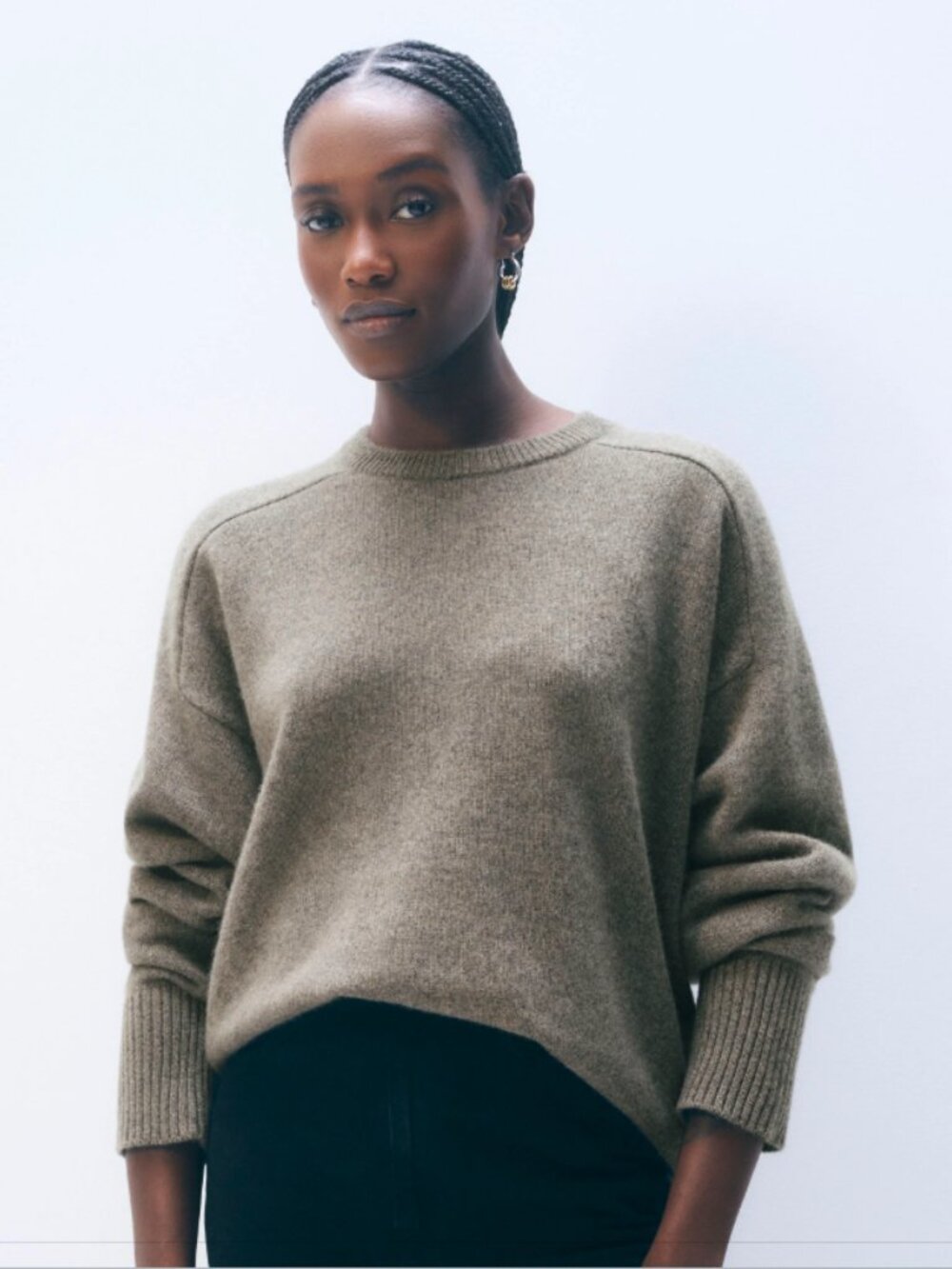 NEW White + Warren Cashmere Saddle Sleeve Crewneck sweater - Picture 2 of 8